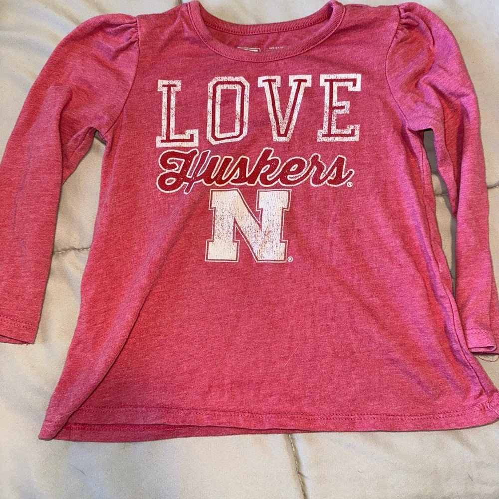 Huskers Kids Long Sleeve Shirt - Red